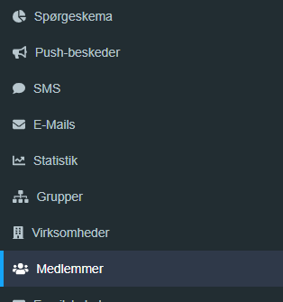 NetværksApp - Medlemmer i menuen