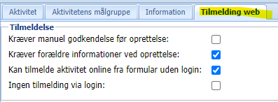 EasyKom - Aktivitet tilladelser