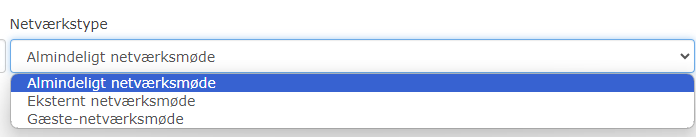 NetværksApp - Netværkstyper