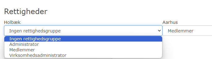 NetværksApp - Rettigheder grupper