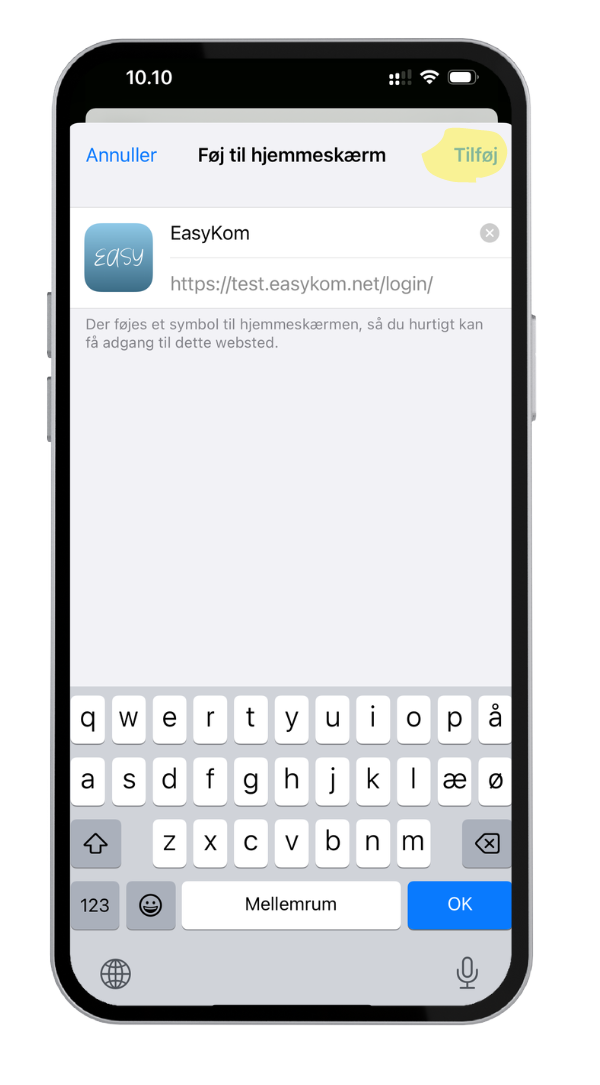 Tilføj til hjemmeskærm