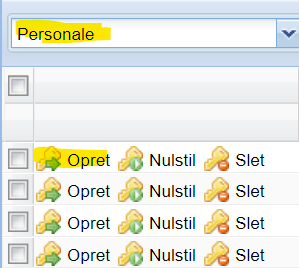 Opret kode personale